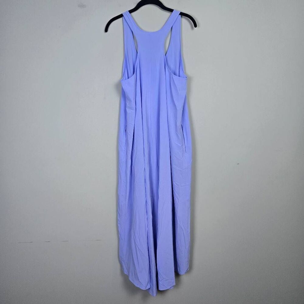 Athleta Womens Presidio Midi Dress Large Blue Flowy Travel Comfort Lightweight - Picture 2 of 9